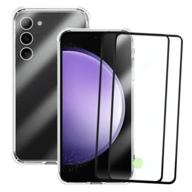 Imagem de Capa Capinha Case Anti Shock Slim Compatível Samsung Galaxy S23 FE e 2 Pelicula de Vidro 3d Cobre Toda Tela