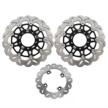 Imagem de Discos de freio dianteiros e traseiros flutuantes para Kawasaki Ninja ZX10R ZX-10R 2004-2007, acessórios de substituição de motocicleta pretos