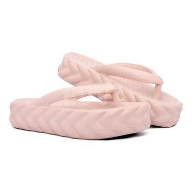 Imagem de Chinelo Feminino Plataforma trançado Anabela Salto Muito Leve 100% em EVA (ROSA BEBE, BR, Adulto, Numérico, 38)