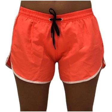 Imagem de Short Moda Praia Relaxado Tactel Neon Feminino Bermuda Lisa, G, F, Ros