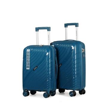 Imagem de ALLABARD Kit Malas de Bordo 10kg e Mala de Bordo 8 kg em PP Rígido Rugoso Anti Arranhão com Rodinhas 360° e Ziper Duplo Antifurto Cadeado com Senha Shore 18-20 (Azul)