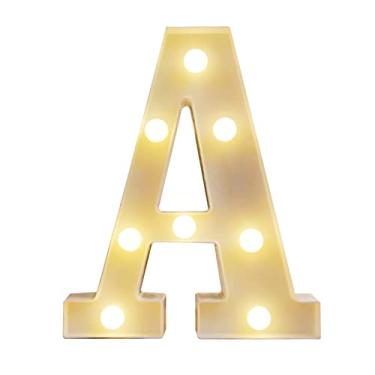 Imagem de LEDs de Alfabetos Leves, Brancos Quentes Constantes Luminárias de Luz Brilhante Assinam Luz para o Engajamento Decoração de Casamento da Festa (A)