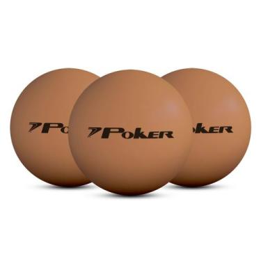 Imagem de Kit C/ 3 Bolas de Borracha para Frescobol Nº3 09162 - Poker, Laranja