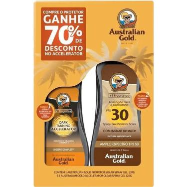 Imagem de Kit Australian Gold Instant Bronzer Accelerador 125g + Protetor Solar Australian Gold FPS 30 237g