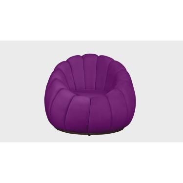 Imagem de Poltrona Decorativa Concha Veludo Roxo - Montanaris Decor