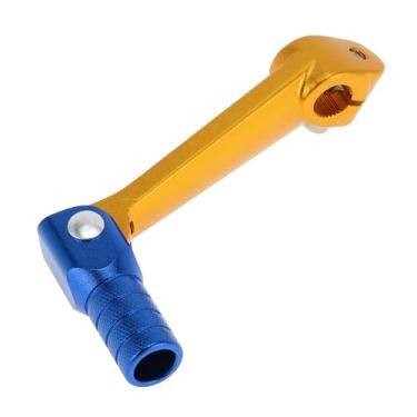 Imagem de Hihaha Alavanca de câmbio dobrável de motocicleta para Bosuer M5 Alavanca de mudança de pedal de liga de alumínio Braço de alavanca tom dourado cabeça azul