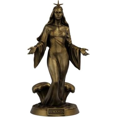 Imagem de Estátua Iemanjá Umbanda Candomblé Padroeira do Amor Estatueta Imagem (Cor Ouro Velho)