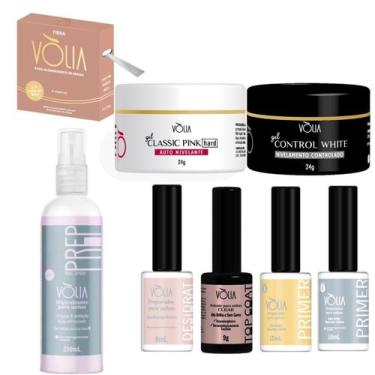 Imagem de Kit Completo Volia Preparadores+ Gel White+ Pink hard +Fibra - Vòlia C