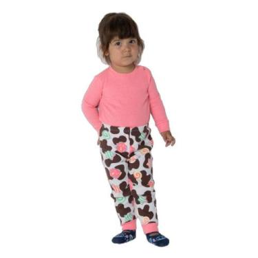 Imagem de Pijama Manga Longa Bebê Menina Vaca Chocolate - Puket, 9 A 12M