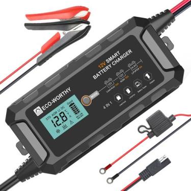 Imagem de Carregador de Bateria ECO-WORTHY 12V 10A Lifepo4 para Carro e Barco