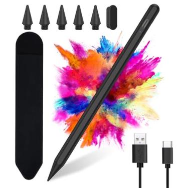 Imagem de COO Caneta Stylus Para Ipad 9ª E 10ª Geração, Carregamento Rápido Pencil, Com Rejeição De Palma, Pro 11/12,9 Polegadas (2018-2023), Mini 5/6/Air 3/4/5, 6/7/8/9/10 (Preto)
