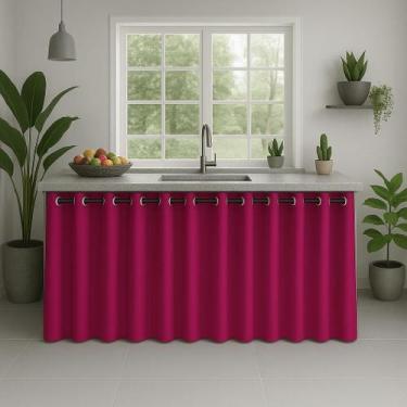 Imagem de Cortina Para Pia De Cozinha Impermeável Qualidade 2,80x0,80 - Feffo Co