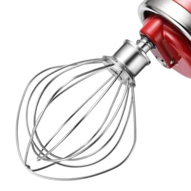 Imagem de K45WW Acessório de batedeira de 6 fios para batedeira KitchenAid de 4,5 litros, batedor de aço inoxidável para acessórios de batedeira, misturador de creme de ovos, batedor de maionese, seguro para lava-louças..