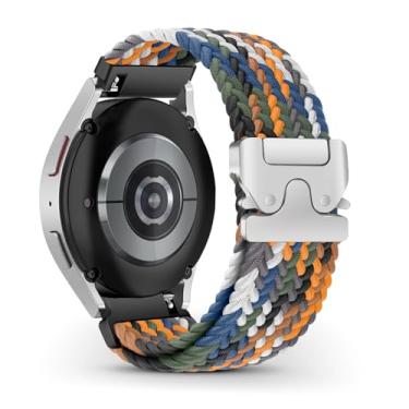 Imagem de RoYiio Pulseira de nylon para Samsung Galaxy Watch 7 FE 6 5 4 mm de 44 mm e 44 mm, respirável, macio, confortável, tecido de 20 mm para Garmin Vivoactive 5/Forerunner 165/Vivomove Trend - jeans