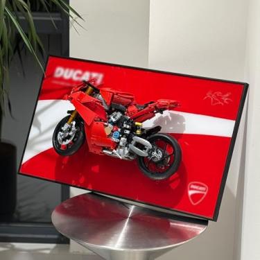 Imagem de iLuane Quadro de parede para Lego Technic Ducati Panigale V4 S Conjunto de montar de brinquedo de motocicleta 42202, suporte de parede para adultos colecionáveis, decoração de casa ou escritório