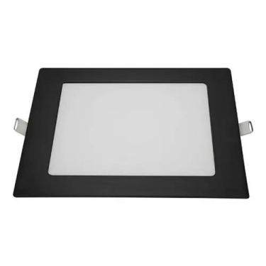 Imagem de Plafon Painel Led Preto 12w Quadrado 17x17 Branco Fio 6500k Bivolt Sta