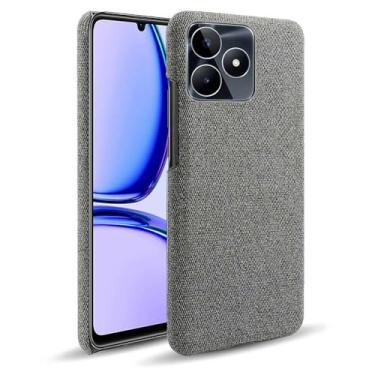 Imagem de Capa para OPPO Realme C53,Capa desenhada em lona,Case Protetora Ultrafina com Empunhadura Macia,Design em Tecido Antichoque e Antiarranhões-Gray