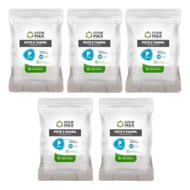 Imagem de 120un Pote E Tampa 350ml Gourmax Congelador Microondas BPA Free