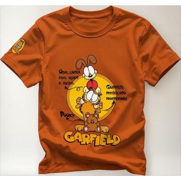 Imagem de T-shirt Estampa Personalizada Com Desenho Garfield ,odie - Lobo Sete, 