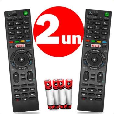 Imagem de Kit com 2 Controle Remoto Compatível Com Tv Sony Netflix RMT-TX100D - 