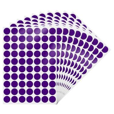 Imagem de YIKIADA Adesivos de bolinhas roxas etiquetas redondas coloridas de 9,5 cm com código de cores, etiqueta de bolinhas, círculo de preços, etiquetas à prova d'água para escritório, sala de aula, quintal