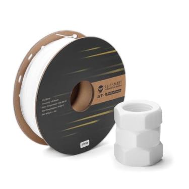 Imagem de SainSmart Filamento PETG Hyper Speed 1,75 mm, filamento de impressora 3D PETG brilhante de alta dureza para a maioria das impressoras 3D, precisão dimensional +/-0,04 mm 1 kg (2,2 lbs) carretel branco