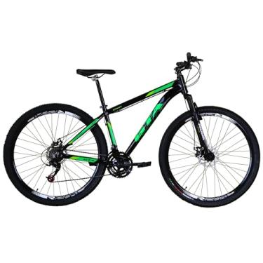 Imagem de Bicicleta Aro 29 Gta Start Alumínio 27v K7 Garfo com Suspensão Freio a Disco Mecânico (Preto/Verde, 21)