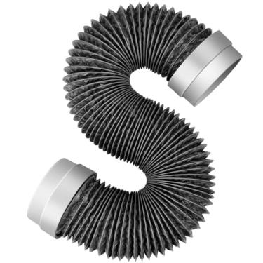 Imagem de Mangueira de ventilação de secador de 2,5 m, duto de secador de alumínio flexível com conectores de vedação de borracha, tubo de ventilação de mangueira de exaustão de secador isolado para espaços