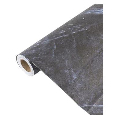 Imagem de Papel de Parede Adesivo Auto Colante Efeito Marmorizado Preto Para Sala Quarto e Escritório