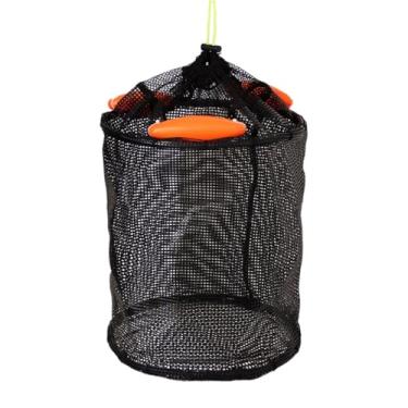 Imagem de oshhni Cesta de pesca gaiola de gaiola dobrável suprimentos de tackle acessórios de rede rede de armazenamento para reservatório rio rio caiaque pesca, Pequeno