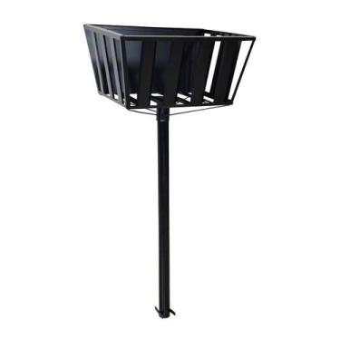 Imagem de Lixeira de Rua Calçada Popular Cesto Fundo Preta 129x60x45cm - Ouro Mi