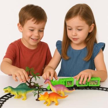 Imagem de Brinquedo Trem Elétrico Locomotivo Trilho Dos Dinossauros