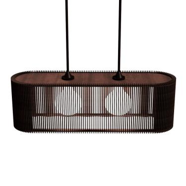 Imagem de Luminária Pendente Veneza Modelo Ripado Marrom