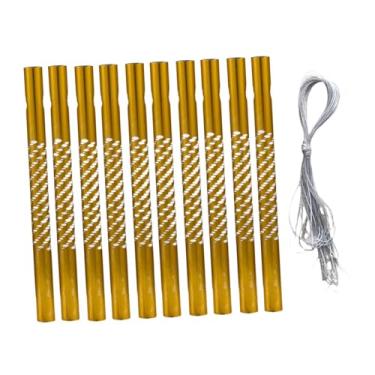 Imagem de ＡＷＨＡＯ Conjunto de 10 tubos de sinos de vento de alumínio, tubos vazios, kit de sinos de vento para artes e ofícios, Amarelo