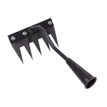 Imagem de ＡＷＨＡＯ Ancinho de jardim, enxada de jardim, ferramenta de jardinagem afiada e resistente, remoção de ervas daninhas, ancinho, extrator de ervas daninhas para, 5 Dentes