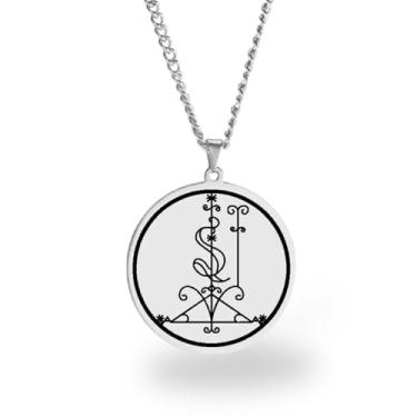 Imagem de Colar Vevê Vodu – Pingente com Símbolos dos Lwas em Aço Inoxidável (Prata, Ouro ou Preto) • Amuleto Espiritual Afro-Caribenho de Proteção, Magia e Fé (Klemezine, Prata)