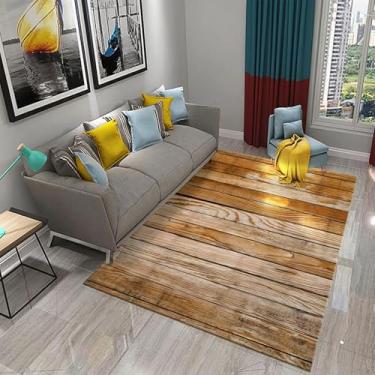 Imagem de Tapetes para sala de estar 140 x 200 cm, tapete de madeira para quarto, tapete de cozinha longo no chão, sala de estar, tapete absorvente, antiderrapante, para banheiro, decoração de casa