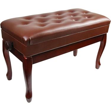 Imagem de Banquinho de bancada de bancada de bancada de piano de piano Dobóvel de piano confortável com compartimento de armazenamento Banco de piano de madeira ajustável pernas de madeira resistentes