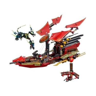 Imagem de Blocos De Construção Da Série MOC Ninja Infantil Destiny's Bounty Drag