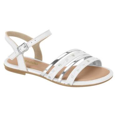 Imagem de Sandália Infantil Feminina Festa Branca Molekinha 14712, Branco, 33