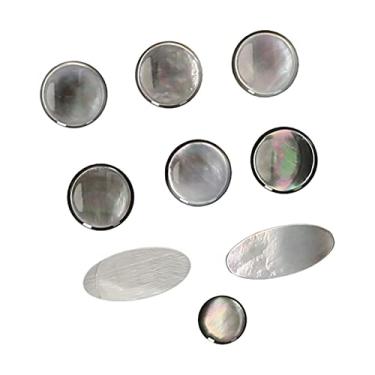 Imagem de WALFRONT Botões de Chave do Saxofone 9pcs Botões Saxofones de Saxofone Refinados Botões Redondos da Mão Redonda para o Saxofone Soprano de Tenor Alto