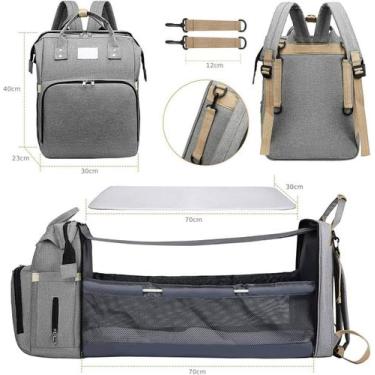 Imagem de Mochila Bolsa Maternidade que Vira Berço com Trocador de Fraldas - COD