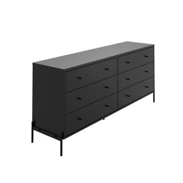 Imagem de Cômoda Jasper 6 Gavetas Preta