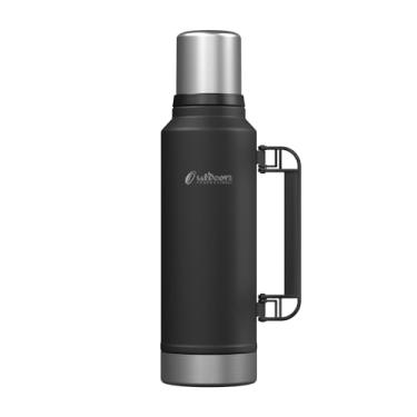 Imagem de OUTDOORS PROFESSIONAL OUTD9393 Garrafa a vácuo Termo Classic de aço inoxidável com alça de transporte (1,332 g; preto)