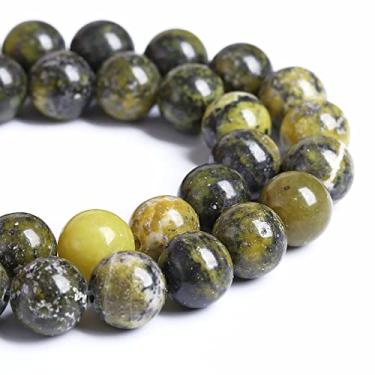 Imagem de 12 mm, 32 peças, pedra natural, amarelo, turquesa, contas soltas para fazer joias, pulseira faça você mesmo