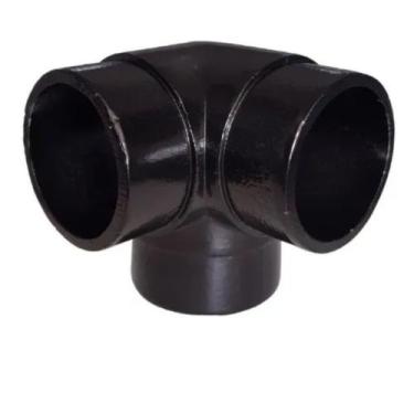 Imagem de Cotovelo Triplo Preto Tubo 2' De Corrimão Guarda Corpo - T&M