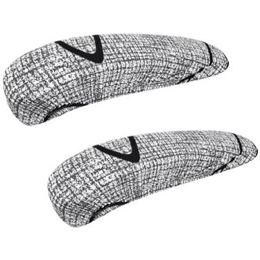 Imagem de Smiry Capas de apoio de braço para cadeira de escritório com estampa elástica, 2 peças, de ajuste macio, lavável, lavável, para cadeira de computador, protetor de braço, cinza e preto