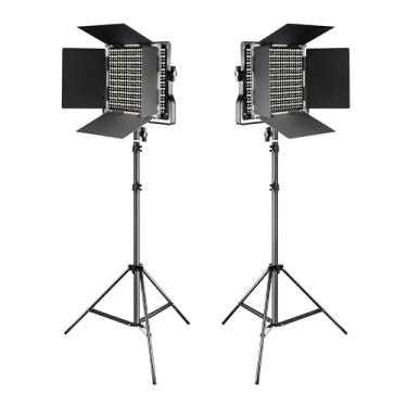 Imagem de Kit de Iluminação Vídeo Neewer 2x Painel de Luz Led 660 Bicolor 3200K-5600K Preto, Fotografia Estúdio e Filmagem