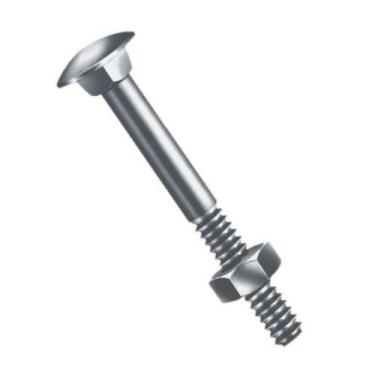 Imagem de Parafuso Francês 1/4 x 5 Zincado com Porca Sextavada - Aço Baixo Carbo