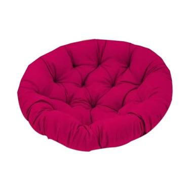 Imagem de KiBcsLic Almofada para cadeira suspensa em formato de ovo, redonda, para cesta de balanço, 15,75 polegadas, para rede de gramado, Vinho Tinto